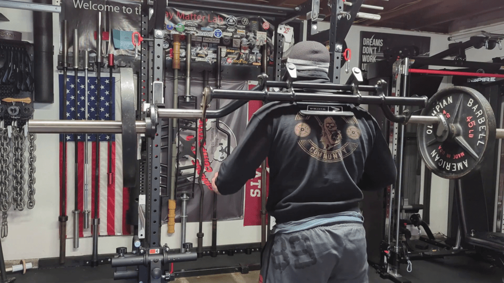 Prime Fitness Super Squat Bar Review - 2026 11 PrimeSuperSquatBar OnBack