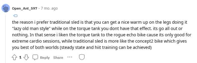 Torque Tank M1 Review - 2026 23 Reddit Comment
