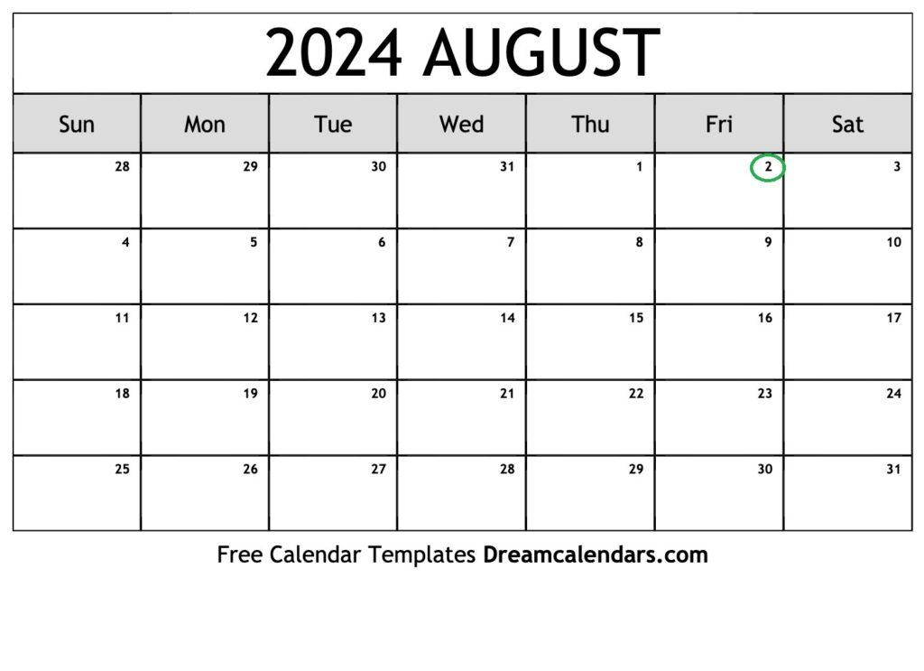 August 2024 Calendar