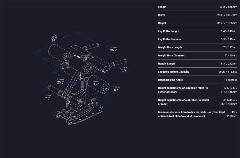 REPLegExtensionLegCurlBenchAttachment Specs